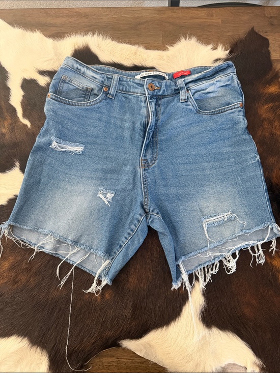 Celebrity Pink Pants - Celebrity Pink Light Blue Distressed Denim Shorts